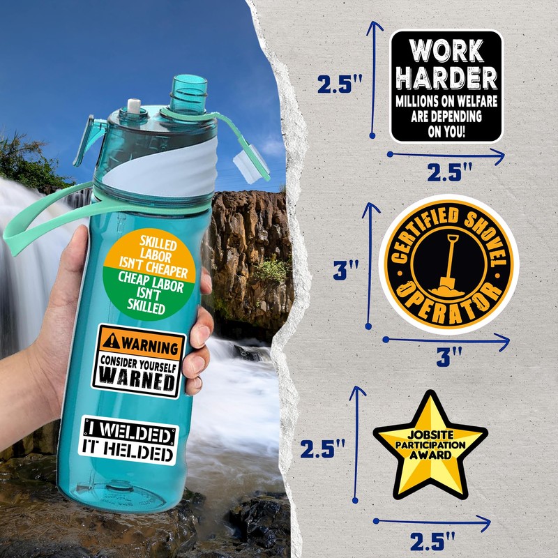 173 PCS Funny Hard Hat Stickers for Adults - Waterproof