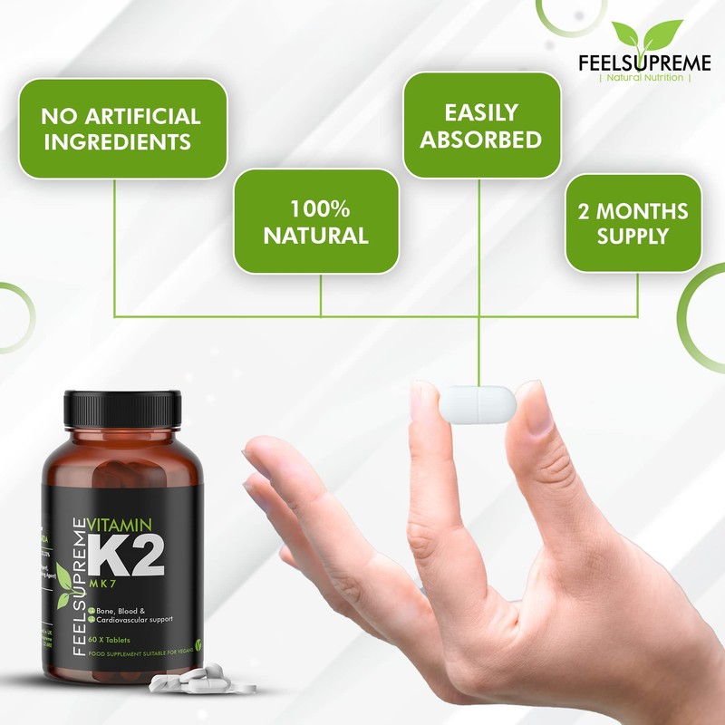 Vitamin K2 MK7 100mcg 60 High Strength Tablets 2 Months