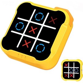 Tic Tac Toe Game, 4 in 1 Handheld Educational Game Machine, Electronic Tic Tac Toe Game for Education and Memory Growth, Home, Toy Board Game for Kids and Adults handheld game - Color: orange