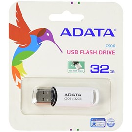 ADATA 32 GB Memoria Flash USB 2.0 con Tapa Color Blanco con Negro (Modelo C906)