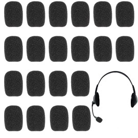 15Pcs Mini Microphone Foam Cover, Lapel Headset Microphone Windscreen Black Sponge Mic Cover for Variety of Headset Microphones