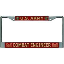 U.S. Army Combat Engineer Chrome License Plate Frame