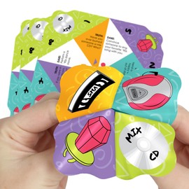 Big Dot of Happiness 90’s Throwback - 1990s Party Cootie Catcher Game - Truth or Dare Fortune Tellers - Set of 12