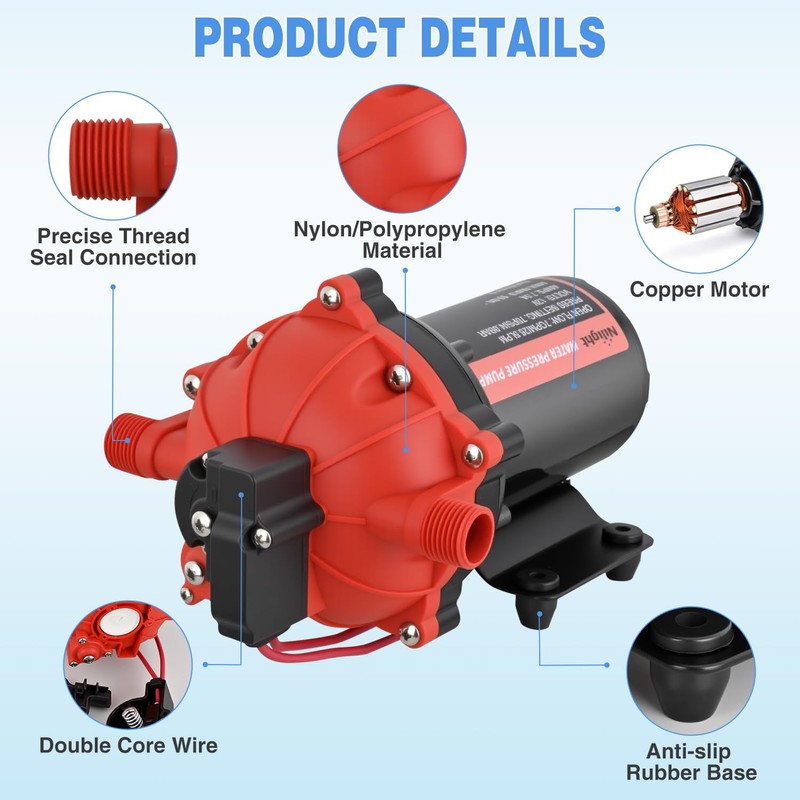 Nilight RV Water Pump 12v Camper Water Pump 7.0 GPM