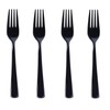 200 Count Black Plastic Forks, Heavy Duty Disposable Cutlery