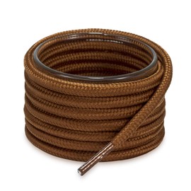 Shoemate Solid Color Round Shoe Laces for Sneakers, Boots and Athletic Shoes, Shoe Strings, Golden Brown, 40"(102cm) 12-JinZong ROD-102-12