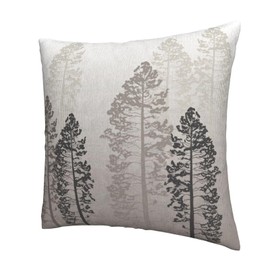 NOIRDAREL Grey Tree Pillow Covers 18x18 Inch Set of 2 Forest Gray Beige Throw Pillow Cover Nature Pine Trees Square Pillowcase Cushion Cases for Home Couch Bed Sofa