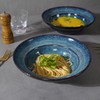 STE-CER Ceramic Pasta Salad bowl, 10" Wide Rim Soup Bowls,