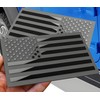 Metal American Flag Emblem Decal, Black, 5"x3", 1 Pair