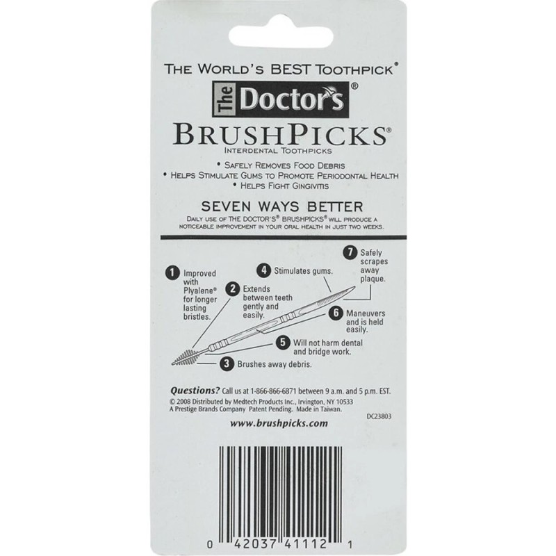 3 Pack The Doctors Brushpicks Interdental Toothpicks 120 Count Ea
