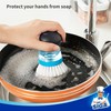 MR.SIGA Soap Dispensing Palm Brush, Kitchen Brush for Dish Pot