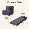 Folding Sofa Bed, One-Piece High-Density Foam Sleeper Chair, Grey, Single