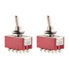 Heschen MTS-402 ON-ON 4PDT Miniature Toggle Switch, 12 Pin, 2A,