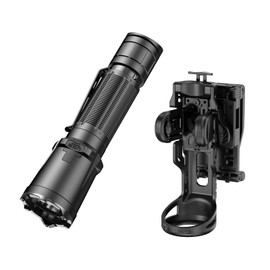 klarus Tactical Flashlight with Holster, XT11GT Pro 3300 Lumens Tactical Flashlight with Rotating Holster Combo | USB-C Rechargeable, 4000mAh Battery, 1345ft Beam, Tactical Dual-Switch