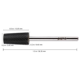 PANA Tapered Barrel Carbide 3/32" Shank Size - (Black, Extra Fine Grit) - Fast remove Acrylic or Hard Gel Nail Drill Bit for Manicure Pedicure Salon Professional or Beginner