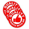Unbranded/Generic 3pcs Quality Starts With Me Hard Hat Decals Helmet