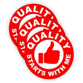 Unbranded/Generic 3pcs Quality Starts With Me Hard Hat Decals Helmet Stickers Safety Laborer