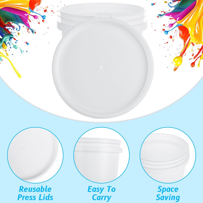 AKOLAFE 8 Pack Small Paint Bucket for Painting 1 Quart
