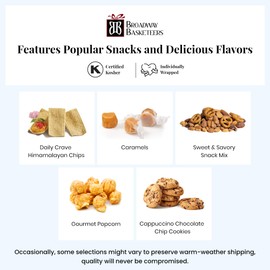 Broadway Basketeers Gourmet Chocolate Food Gift Basket Tower Snack Gifts for Women, Men, Families, College, Delivery for Holidays, Appreciation, Thank You, Congratulations