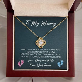 To My Mommy-to-be Gift, New Mom Jewelry For Women, First-time Mom Gift For Mother’s Day, Birthday, Prenatal Party, Thoughtful Present For Celebration Of Birth (LED Luxury Box, 18k Yellow Gold)