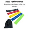 Moss Performance Premium Resistance Bands, for Physical Therapy, Strength Training,