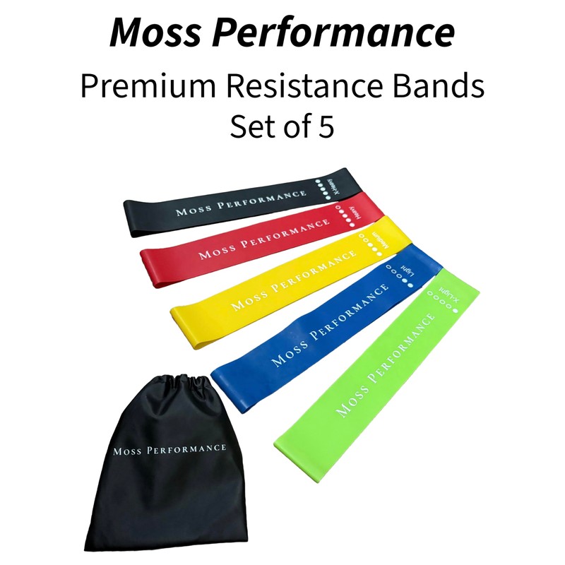Moss Performance Premium Resistance Bands, for Physical Therapy, Strength Training,