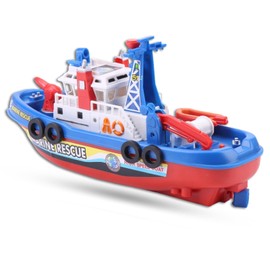 HERCHR Juguete De Barco De Baño, Juguete De Barco De Bomberos para Niños Modelo De Barco De Pulverización De Agua Juguete Flotante con Sonido Y Luz...