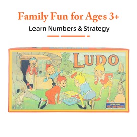 Foldable Ludo Board Game Set | Portable Travel-Friendly Family Board Game | Includes 16 Color Tokens, 2 Dice | Indoor/Outdoor Fun for Kids & Adults | Traditional Retro Toy Game