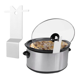 XuYelora Croc-k Pot Lid Holder, Universal Stainless Steel Slow Cooker Lid Stand for Most Brands, Space Saving Crockpo-t Stand for Clean Kitchen(COLOR:Silver)