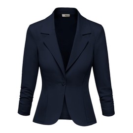 Hybrid & Company Women's Casual Work Office Blazer Jacket JK1131 Navy 1X