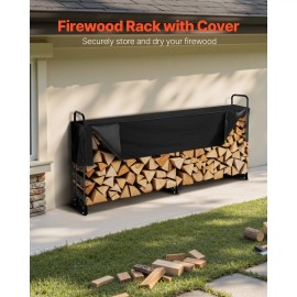 Waterproof 101 X 14 X 46 Outdoor Firewood Rack 660lb Capacity 1/2 Cord Log Holder Outdoor Fireplace AccessorySize: Size 102 x 12 x 46 inch