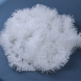 YUNSTK Tinsel Garland, Christmas Garland, 10 m Shiny Christmas Tree Garland, Fluffy Christmas Decoration, Stair Garland Christmas for Christmas Party, Indoor and Outdoor Decoration (White)