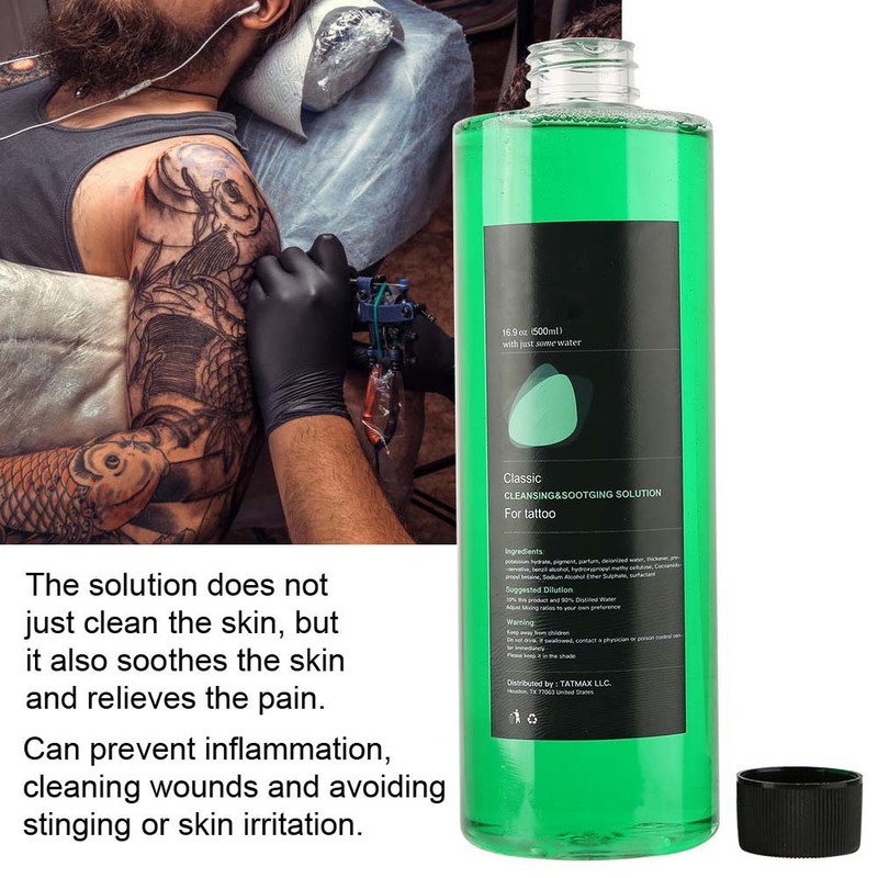 500ml Green Soap Tattoo Cleansing Soothing Solution Skin Clean Tattoo