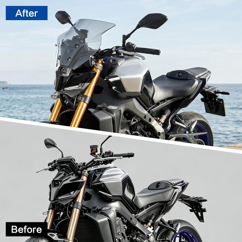 Double Bubble Windshield Fit for MT-09 MT09 SP 2021-2023, Smoke