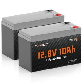 2 Pack 12V 10Ah Lithium LiFePO4 battery,Built-in 10A BMS,Lightweight Design,Up to 5000+ Deep Cycles,10 Years Lifespan, Upgrade Now for Fish Finder,Small UPS,Solar Power,Ride-on Toys,Lighting