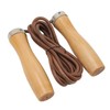 Jump Rope Cowhide Wooden Handle Portable Highly Effective Skipping Rope