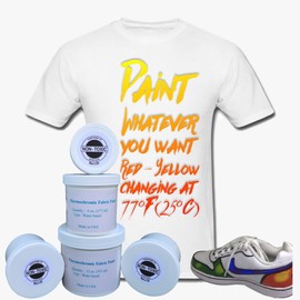 Color Changing Thermochromic Fabric Paint Body Heat Sensitive DIY Color Changing T-Shirts & Shoes Red-Yellow at 77F (25C)
