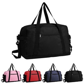 Fjquamitix for Ryanair Cabin Bags 40x20x25 Underseat Small Duffel Bag,Foldable Hospital Weekend Overnight Bag for Women Men (Black)