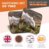 Great Coasters (Set of 2) Square/Glossy Quality Coasters/Tabletop Protection for