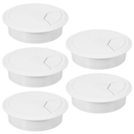 PATIKIL Cable Hole Cover, 5pcs 3.15inch/80mm Desk Wire Cord Cable Grommets Hole Cover for Office PC Desk Cable Cord Organizer, White