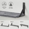 Forbena Gray Floating Shelves Wall Mounted Bookshelf Set of 3,