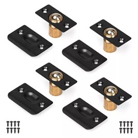 Ilyapa French Door Ball Catch- 4 Pack Black Closet Door Adjustable Screw in Ball