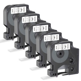 5 X Tape Refills Compatible with Dymo D1 Label Tape, Replacement for Dymo Label Printer Tape 12mm 45013 S0720530 for Label Manager 160 280