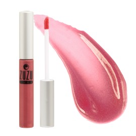 Zuzu Luxe Sheer Gloss (Mischief - Hibiscus Pink/Cool Shimmer), Natural Lip Gloss, Natural, Paraben Free, Vegan, Gluten-free, Cruelty-free, Non GMO, 0.17 oz