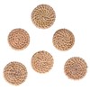 6pcs Round Drawer Knobs Wood Rattan Woven Handmade Drawer Pulls