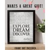 Mark Twain Quotes Wall Art-"Explore-Dream-Discover"- 8 x 10 Art Wall