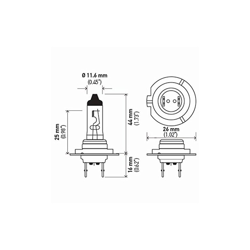 HELLA H7LL Long Life Bulb, 12V, 55W
