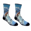 Krumba Men Light Hiking Socks: Wool Breathable Moisture Wicking Printed