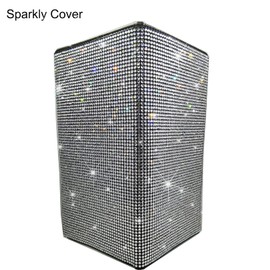 LIFUTOPIA Bling Rhinestone Artificial Diamond Car Registration and Insurance Document Holder, Glitter Car Essentials Glove Box Organizer Compartment Bling Silver, Medium