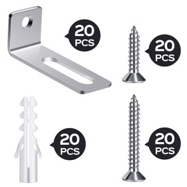 20 Set Whiteboard Installation Hardware Kit Wall Hanging Kit Mounting Brackets Include Hanger Supports, Screws and Expansion Tube for Hanging Whiteboard School Office Supplies